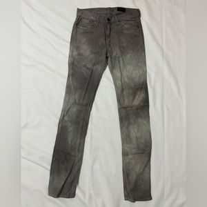 THVM Skinny Cotton Stretch 5 Pockets Jeans Slim  Cut Tie Dye Marble Wash Gray 30